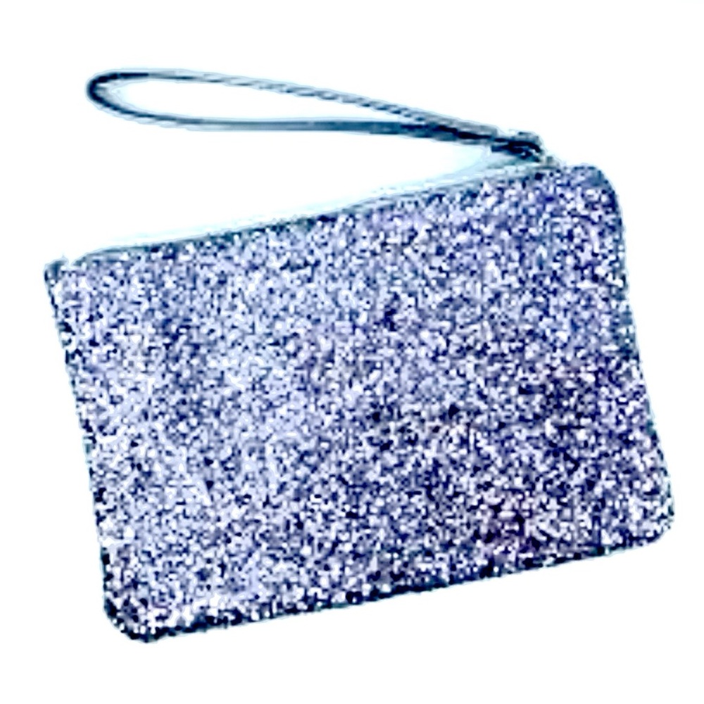 Topshop Party Glitter Clutch Makeup Go-To Bag with Strap